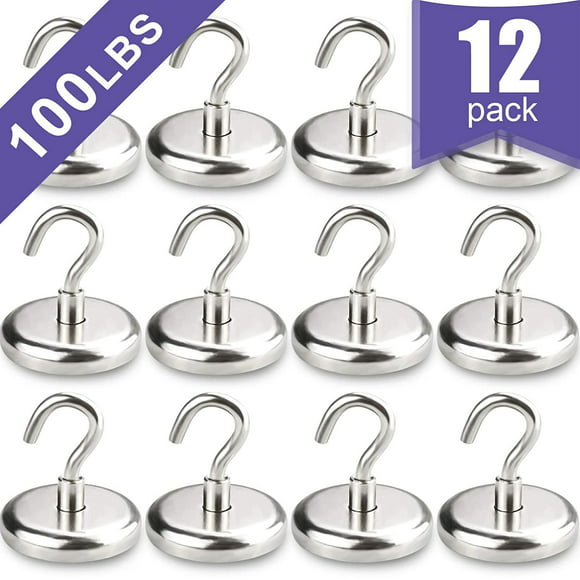 Kitchen VNDUEEY 26LBS Heavy Duty Magnetic Hooks Workplace Office and Garage 6 Pack Strong Neodymium Magnet Hook for Home 